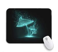 Tappetino Per Mouse Colorful Psychedelic Abstract Blue Mushrooms On Magic Beautiful Black Tappetino Mouse Gaming Facile Da Pulire Tappetino Mouse Piccolo, Per Computer, Laptop, 25 x 30cm