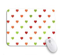 Tappetino Per Mouse Colorful Watercolor Red Green And Hearts On Pattern Tappetino Mouse Gaming Facile Da Pulire Personalizzato Mousepad Forma Rettangolare, Per Casa, Scrivania, 25 x 30cm