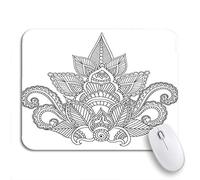 Tappetino per Mouse Coloring Pages for Adults Henna Mehndi Doodles Abstract Flower Tappetino Mouse Gaming Antipolvere Base Antiscivolo in Gomma Tappetino Mouse, per Casa, Gioco, 25 x 30cm