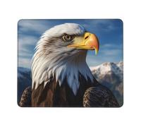 Tappetino per mouse con aquila calva americana, 17,8 x 21,8 cm, tappetino per mouse personalizzato, tappetino per mouse da gioco, impermeabile, tessuto in lycra lavabile, base in gomma antiscivolo