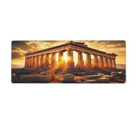 Tappetino per mouse con architettura greca antica tramonto in grande base in gomma antiscivolo estesa tappetino per mouse con bordi cuciti Gaming Pc Desktop grande tappetino per mouse 11,8 x 31,5