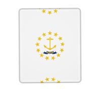 Tappetino per mouse con bandiera dello stato del Rhode Island con cuciture anti-sfilacciamento, base in gomma antiscivolo per mouse wireless