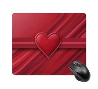 Tappetino per mouse con bandiera di San Valentino, con base in gomma antiscivolo, tappetino per mouse quadrato, tappetino per mouse da scrivania, per laptop, ufficio, accessori regalo, 18 x 22 cm