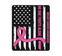 Tappetino per mouse con bandiera Nessuno combatte da solo per la sensibilizzazione sul cancro al seno, lavabile, con base in gomma antiscivolo, ideale per il gaming e la casa.