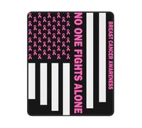 Tappetino per mouse con bandiera Nessuno combatte da solo per la sensibilizzazione sul cancro al seno, lavabile, con base in gomma antiscivolo, ideale per il gaming e la casa.