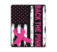 Tappetino per mouse con bandiera rosa a sostegno della lotta contro il cancro al seno, lavabile, con base in gomma antiscivolo, ideale per il gaming e la casa.