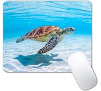 Tappetino per mouse con base in gomma antiscivolo, motivo tartaruga marina, per computer, laptop, ufficio, grazioso tappetino per mouse con disegni per donne, 240 mm x 200 mm x 3 mm