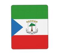 Tappetino per mouse con base in gomma, motivo bandiera della Guinea Equatoriale, con bordo cucito, antiscivolo, per ufficio, gaming, superficie in tessuto liscio, verticale multipla