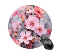 Tappetino per mouse con bellissimo fiore per computer, tappetino rotondo per mouse da gioco con base in gomma antiscivolo, tappetino per mouse impermeabile per laptop, ufficio, casa, 19 x 20 cm