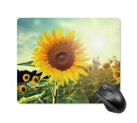 Tappetino per mouse con bellissimo girasole con bordo cucito, panno lavabile, tappetino per mouse in gomma antiscivolo, design perfetto per giochi, laptop, lavoro in ufficio