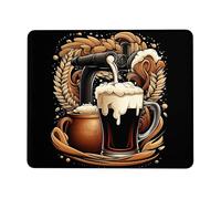 Tappetino per mouse con birra artigianale autunnale, design con boccale di birra marrone e rubinetto, in gomma antiscivolo, lavabile, tappetino per mouse da gioco per casa e ufficio, computer