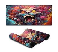 Tappetino per mouse con bordi cuciti motivo: mostro fantasy lavabile 40x90 cm grande base in gomma antiscivolo comodo per ufficio
