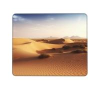 Tappetino per mouse con bordo cucito, comodo, impermeabile, antiscivolo, tappetino per mouse da gaming, paesaggio desertico, quadrato, lavabile, per ufficio, casa, laptop, 21,1 x 26,2 cm