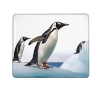 Tappetino per mouse con bordo cucito, comodo, impermeabile, antiscivolo, tappetino per mouse da gioco con pinguino, quadrato, lavabile, per ufficio, casa, laptop, 17,8 x 21,8 cm
