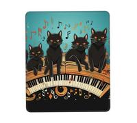 Tappetino per mouse con bordo cucito, comodo, impermeabile, antiscivolo, tappetino per mouse da gioco, gatti sdraiati sul pianoforte, tappetino quadrato per mouse per computer, lavabile, per ufficio