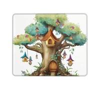 Tappetino per mouse con bordo cucito, comodo, impermeabile, antiscivolo, tappetino per mouse da gioco, grazioso albero delle fate, tappetino per mouse quadrato, lavabile, per ufficio, casa, laptop