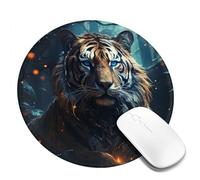 tappetino per mouse con bordo cucito, comodo tappetino per mouse con base in gomma antiscivolo, tappetino per mouse da gioco Tiger lavabile per computer, ufficio, laptop da 8 pollici