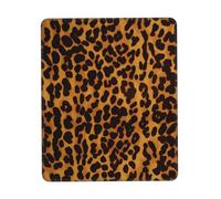 Tappetino per mouse con bordo cucito, comodo, tappetino per mouse impermeabile, antiscivolo, tappetino per mouse da gioco, con leopardo e ghepardo, quadrato, lavabile, per ufficio, casa, laptop, 17,8