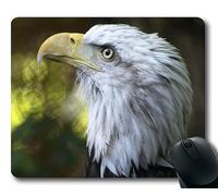 (Tappetino per mouse con bordo di precisione) Eagle Bald American America Bird Raptor Wildlife Gaming tappetino per mouse per mac o computer