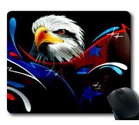 (Tappetino per mouse con bordo di precisione) Eagle Graffiti Wall Art Art Street Art Black Head Gaming tappetino per mouse per mac o computer