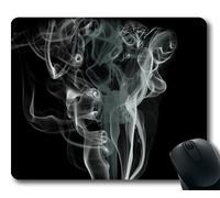 (Tappetino per mouse con bordo di precisione) Fumo Sfondo per opere d'arte Ricciolo Astratto Nero Gaming tappetino per mouse per mac o computer
