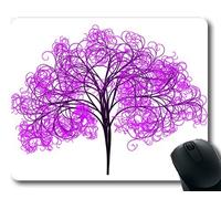 (Tappetino per mouse con bordo di precisione) Rami di alberi Log di tribù estetico Rosa Viola Mouse da gioco per tappetino per computer o computer