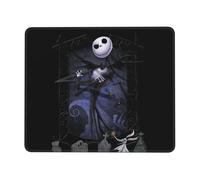 Tappetino per mouse con bordo in gomma a tema Nightmare Before Christmas, compatibile con computer e laptop, ideale per ufficio, scrittura e giochi.