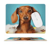 Tappetino per mouse con cane bassotto, impermeabile e antiscivolo, tappetino per mouse portatile, comodo tappetino per mouse per desktop, casa, ufficio, laptop