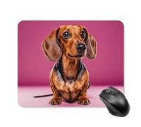 Tappetino per mouse con cane bassotto Weiner con bordo cucito, tappetino per mouse di alta qualità, panno lavabile, tappetino per mouse in gomma antiscivolo, design perfetto per giochi, laptop, lavoro