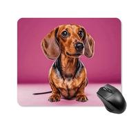 Tappetino per mouse con cane bassotto Weiner con bordo cucito, tappetino per mouse di alta qualità, panno lavabile, tappetino per mouse in gomma antiscivolo, design perfetto per giochi, laptop, lavoro