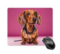 Tappetino per mouse con cane bassotto Weiner con bordo cucito, tappetino per mouse di alta qualità, panno lavabile, tappetino per mouse in gomma antiscivolo, design perfetto per giochi, laptop, lavoro