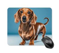 Tappetino per mouse con cane bassotto Weiner con bordo cucito, tappetino per mouse di alta qualità, panno lavabile, tappetino per mouse in gomma antiscivolo, design perfetto per giochi, laptop, lavoro