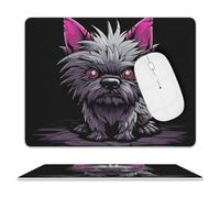 Tappetino per mouse con cane grigio Pooh, impermeabile, con base in gomma antiscivolo, bordo cucito, divertente, per casa, ufficio, dormitorio, scrivania, accessori decorativi, 20,3 x 25,4 cm