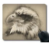 (Tappetino per mouse con chiusura a scatto di precisione) Bald Eagle Disegnato a mano Computer Art Animal Wildlife Gaming tappetino per mouse per mac o computer