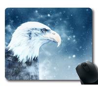 (Tappetino per mouse con chiusura a scatto di precisione) Eagle Bird Snow Art Natura Animal Scrapbooking Gaming tappetino per mouse per mac o computer