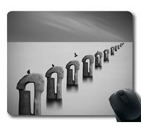 (Tappetino per mouse con chiusura a scatto di precisione) Sea Of Fog Nebbia Ocean Sea Pier Abstract Wallpaper Tappetino per mouse da gioco per mac o computer