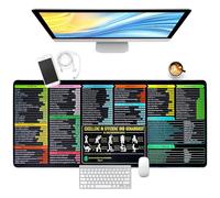 Tappetino per mouse con combinazione di tasti Excel, tappetino per mouse in tedesco, tappetino per mouse da gioco 900x400 mm, protezione extra grande per la scrivania, per Office Excel, Word e sistemi