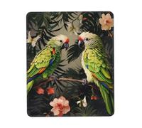 Tappetino per mouse con coppia di pappagalli verde oliva, impermeabile, con base in gomma antiscivolo, tappetino per mouse da gioco liscio con bordo cucito, tappetino per mouse per computer