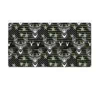 Tappetino per mouse con cuciture e base in gomma antiscivolo, tappetino per mouse da gioco per laptop, ufficio e casa, compatibile con mimetica cervo bandiera americana caccia arte nera, 16x29,5 polli