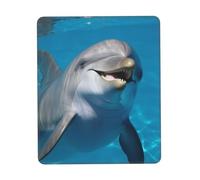 Tappetino per mouse con delfino con un sorriso, impermeabile, con base in gomma antiscivolo, tappetino per mouse da gioco liscio con bordo cucito, tappetino per mouse per computer, decorazione per