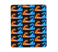 Tappetino per mouse con drago di ghiaccio e fuoco, ultra liscio, base in gomma antiscivolo, lavabile, perfetto per scrivania