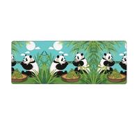 Tappetino per mouse con due graziosi panda grandi, adatto per l'uso in uffici, biblioteche e case (30 cm × 80 cm)