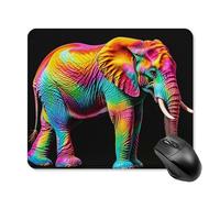 Tappetino per mouse con elefanti colorati con bordo cucito, panno lavabile, antiscivolo, design perfetto per giochi, laptop, lavoro in ufficio