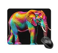 Tappetino per mouse con elefanti colorati con bordo cucito, panno lavabile, antiscivolo, design perfetto per giochi, laptop, lavoro in ufficio
