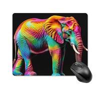 Tappetino per mouse con elefanti colorati con bordo cucito, panno lavabile, antiscivolo, design perfetto per giochi, laptop, lavoro in ufficio