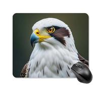 Tappetino per mouse con falco lancia, aquila bianca con bordo cucito, panno lavabile, antiscivolo, design perfetto per giochi, laptop, lavoro in ufficio