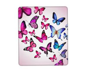 Tappetino per mouse con farfalla colorata con bordo cucito base in gomma antiscivolo lavabile per computer portatili