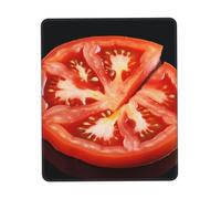 Tappetino per mouse con fetta di pomodoro, impermeabile, con base in gomma antiscivolo, tappetino per mouse da gioco liscio con bordo cucito, tappetino per mouse per computer, decorazione per casa