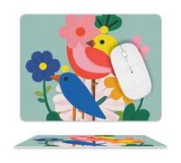 Tappetino per mouse con fiori colorati e uccellini, con base antiscivolo, tappetino per mouse da gioco, impermeabile, tappetino da scrivania per computer portatile, accessori da scrivania per ufficio