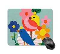Tappetino per mouse con fiori colorati e uccellini, con base in gomma antiscivolo, impermeabile, tappetino da scrivania per computer portatile, tappetino da gioco, accessori da scrivania per ufficio